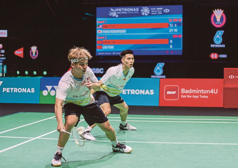 Ong Yew Sin and Teo Ee Yi defeated French duo Eloi Adam-Leo Rossi 21-13, 21-14. - NSTP file pic