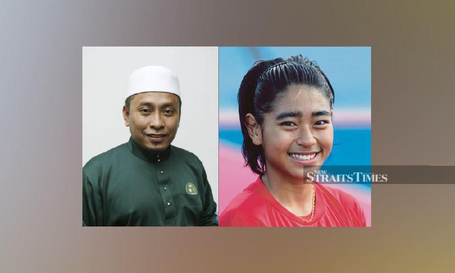 Pas Youth chief Ahmad Fadhli Shaari (left) says the suspension of national women’s hockey player Hanis Nadiah Onn, is too harsh. - NSTP file pic