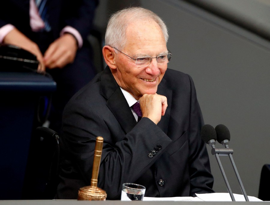 Wolfgang Schaeuble, one of the most important figures in German political life over the last 30 years, has died aged 81, a source from the conservative CDU-CSU alliance told AFP on Wednesday. - Reuters pic