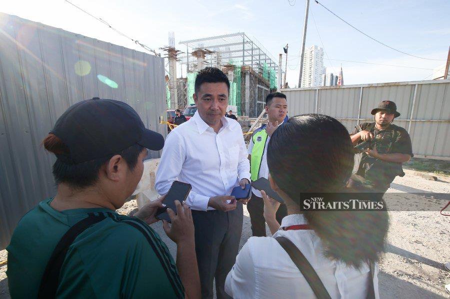 Mayor Datuk A. Rajendran said the stop work order was issued to the developer and engineer of the project this morning.- NSTP/MIKAIL ONG