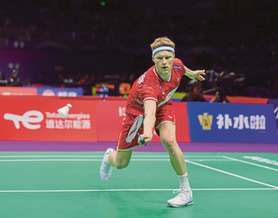Denmark's Anders Antonsen is enjoying a great run of form this season and is seen as among the favourites to clinch the men’s singles gold medal at the Paris Olympics. — BERNAMA