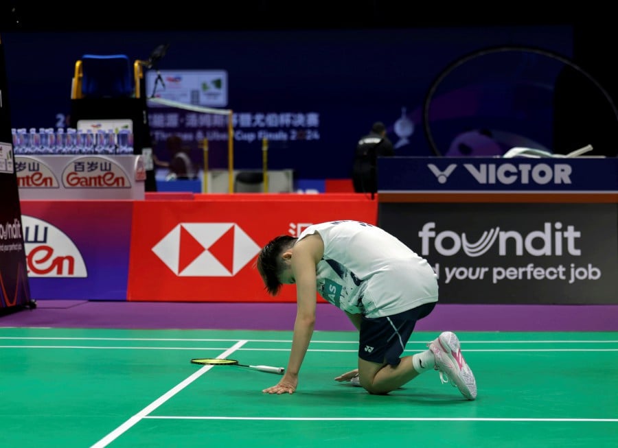 Former world junior champion Goh Jin Wei fought tooth and nail, but it was not enough to overcome former world No. 1 Tai Tzu Ying in the first singles. BERNAMA PIC