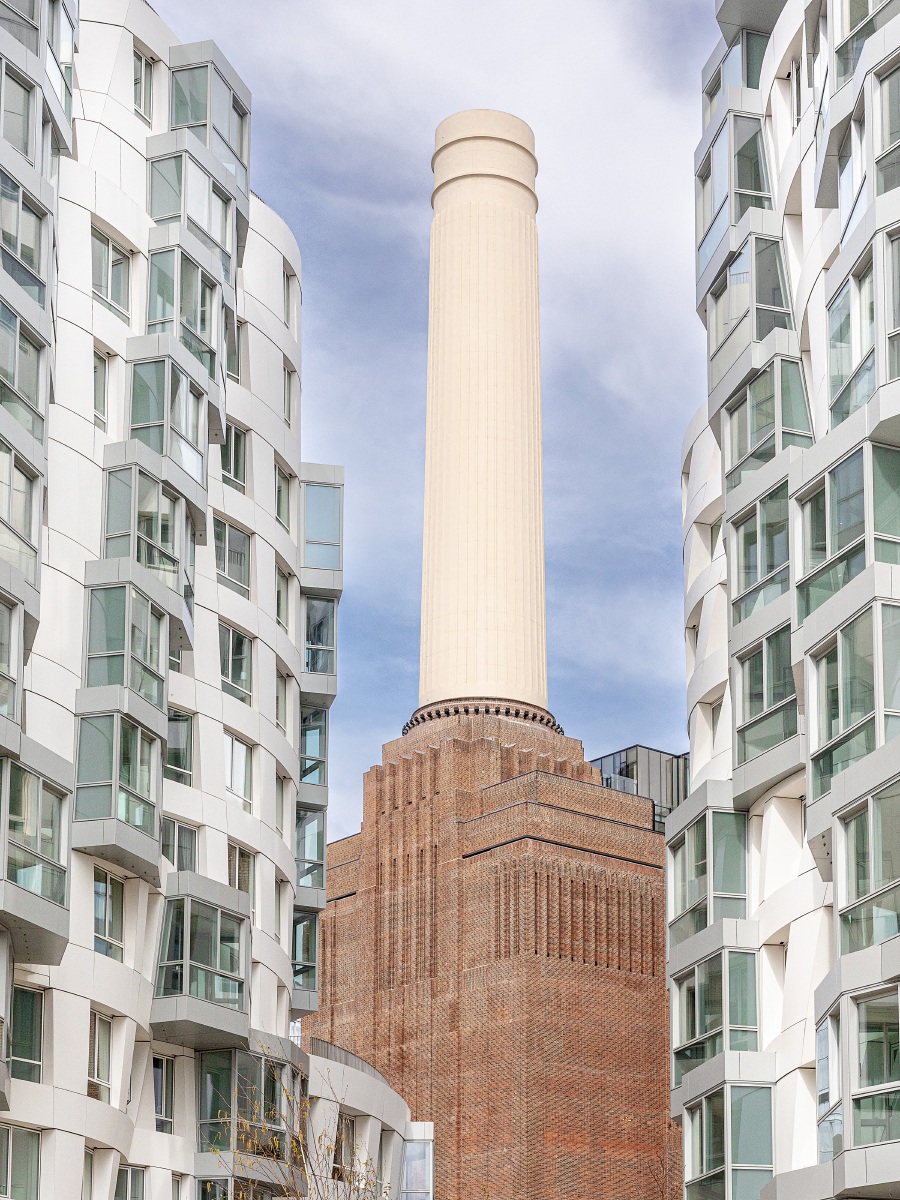 Prospect Place, Gehry Partners' flagship residential building at the Battersea Power Station regeneration project in central London. Courtesy image