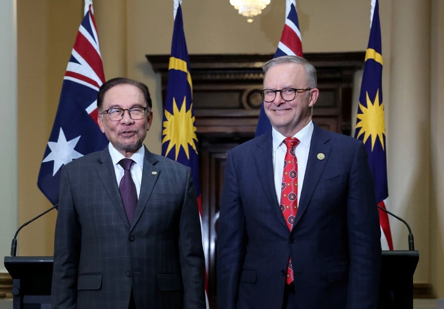 Prime Minister Datuk Seri Anwar Ibrahim said to achieve these goals, he is prepared to work closely with Australian Prime Minister Anthony Albanese to elevate long-forged ties to a higher level. - Bernama pic