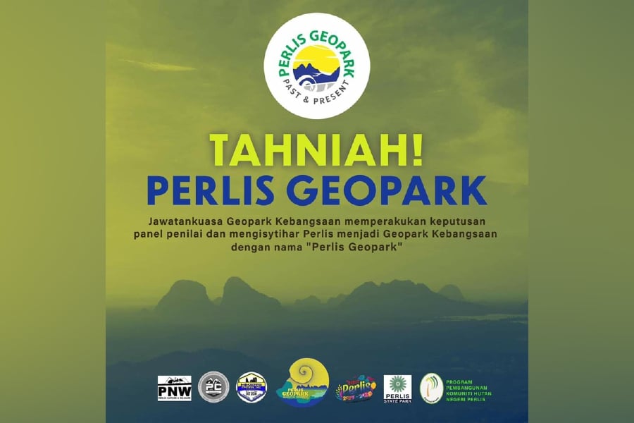 The entire state of Perlis has been recognised as the 10th National Geopark known as “Perlis Geopark”, after fulfilling the scope to be certified by the National Geopark Committee. - Poc courtesy from Perlis Geopark FB