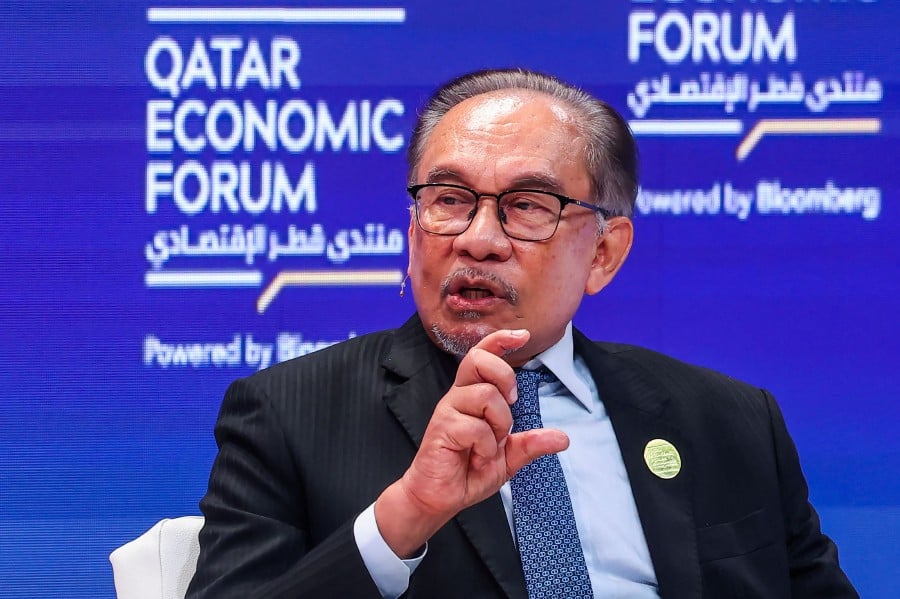 Prime Minister Datuk Seri Anwar Ibrahim, who is in Doha, Qatar, will be travelling to the Kyrgyz Republic, Kazakhstan and Uzbekistan from May 15 to 19. - AFP