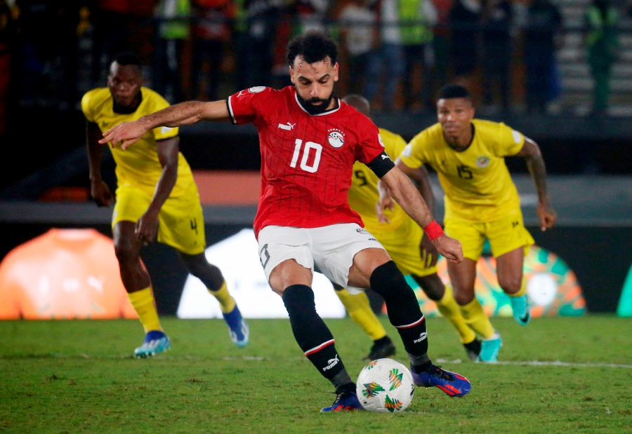 Egypt's Mohamed Salah scores their second goal from the penalty spot. - REUTERS pic