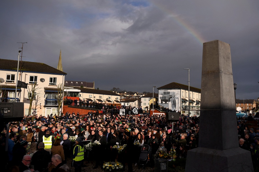 People attend a memorial service to mark the 50th anniversary of 'Bloody Sunday' in Londonderry, Northern Ireland. - REUTERS Pic