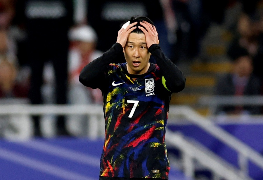 South Korea's Son Heung-Min looks dejected after being eliminated from the AFC Asian Cup. - REUTERS pic