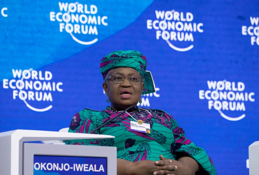 World Trade Organization President (WTO) Ngozi Okonjo-Iweala takes part at the panel discussion "Trade: Now what?" during the World Economic Forum 2022 (WEF) in the Alpine resort of Davos, Switzerland. - REUTERS Pic