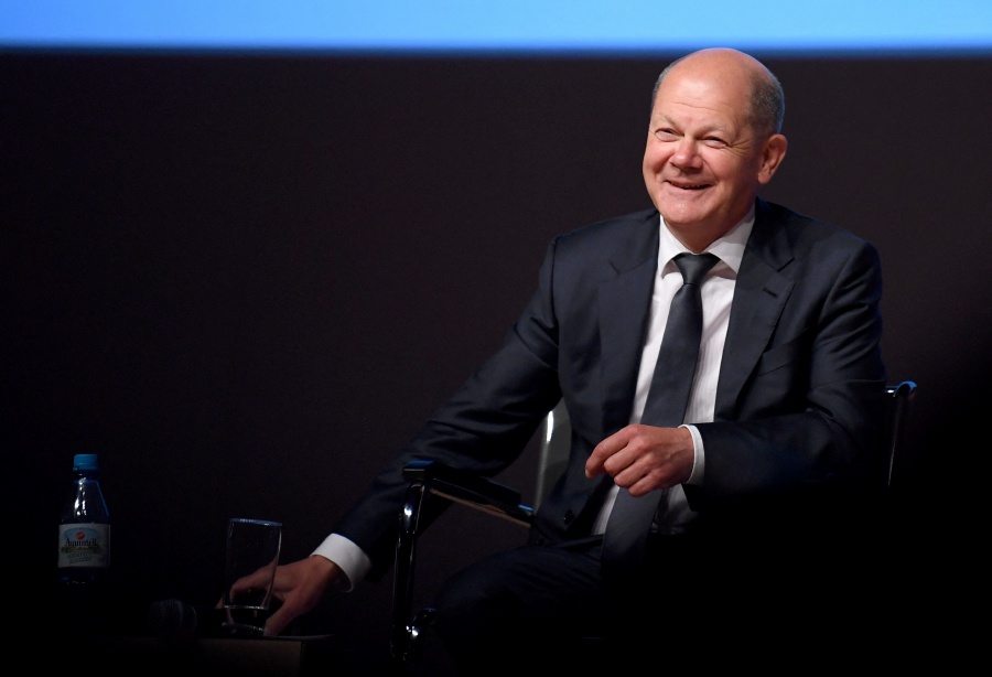 German Chancellor Olaf Scholz attends a panel discussion during the 102nd German Katholikentag in Stuttgart, Germany. - REUTERS Pic