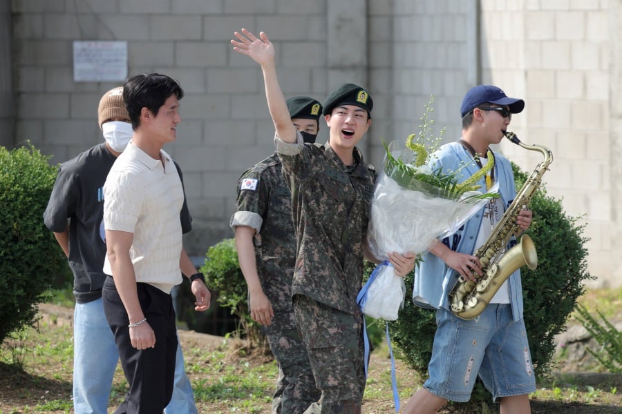 K-pop boy band BTS member Jin leaves after being discharged from the military in Yeoncheon, South Korea, June 12, 2024.- REUTERS PIC