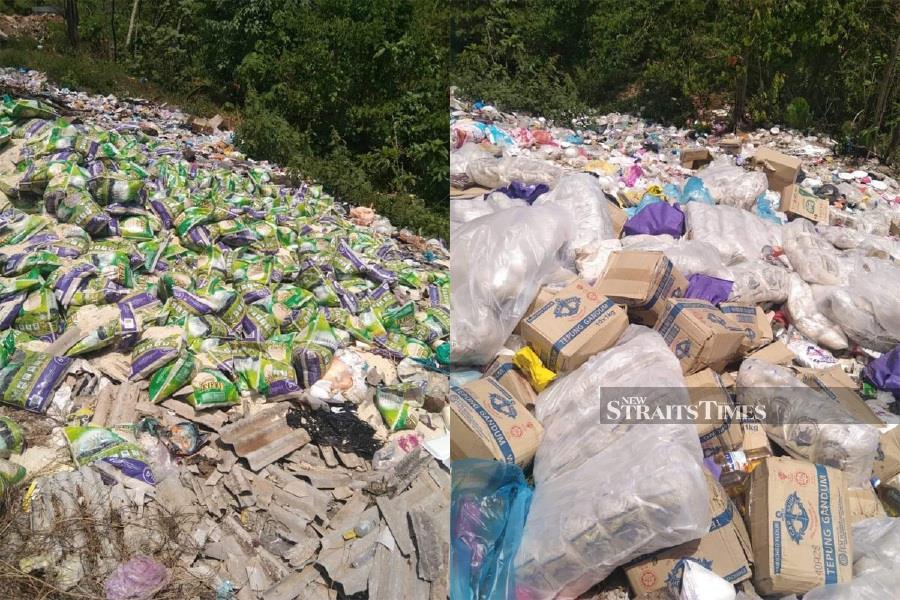 The Consumer Association of Kedah (Cake) has described the dumping of rice and other essential items in Temerloh, Pahang as an act of betrayal to the people,  in particular the needy. - Pic source from Socila Media