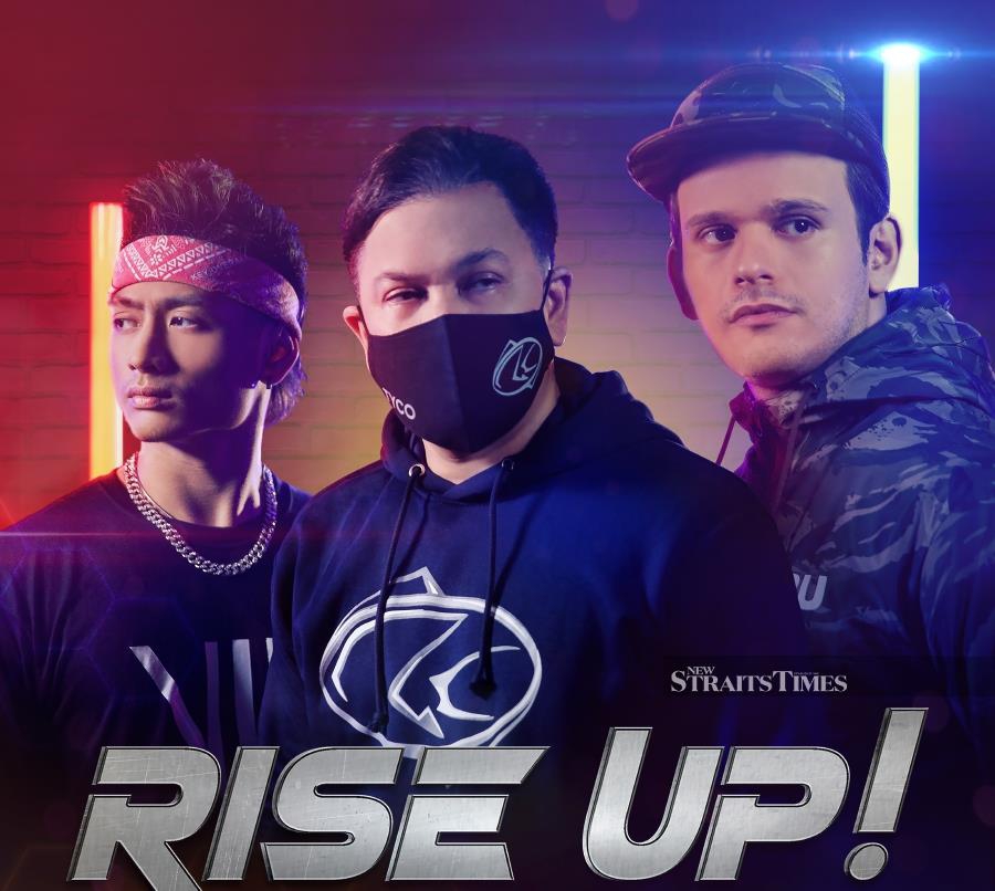 (From left) Roman VIP, Tyco and DJ Fateh perform Rise Up