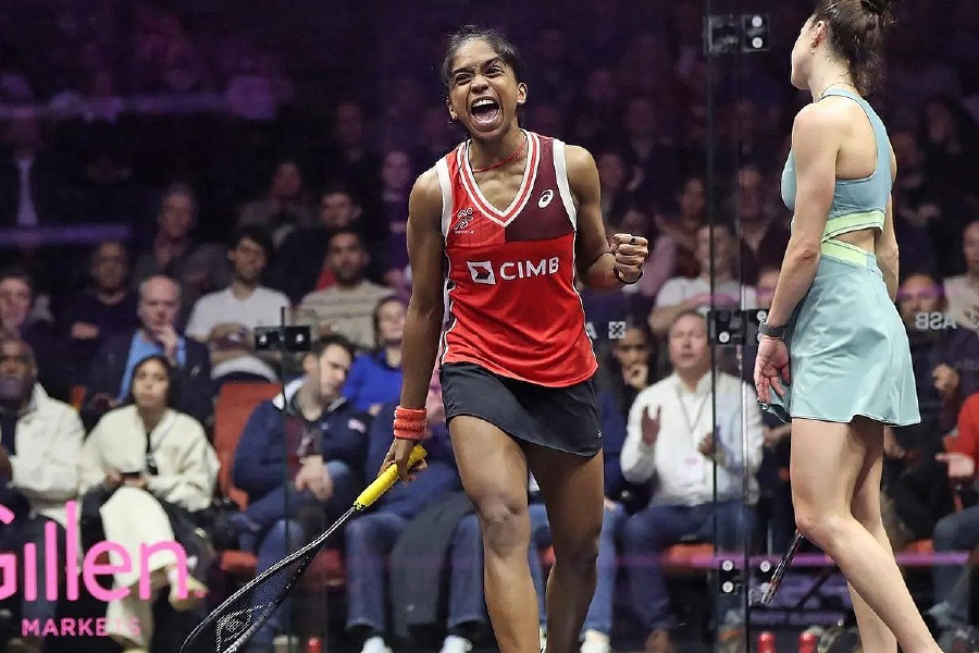 S. Sivasangari has moved three rungs to a career-high No. 13 in the PSA Tour world rankings following her outstanding performance at the London Classic. - Pic courtesy from SRAM
