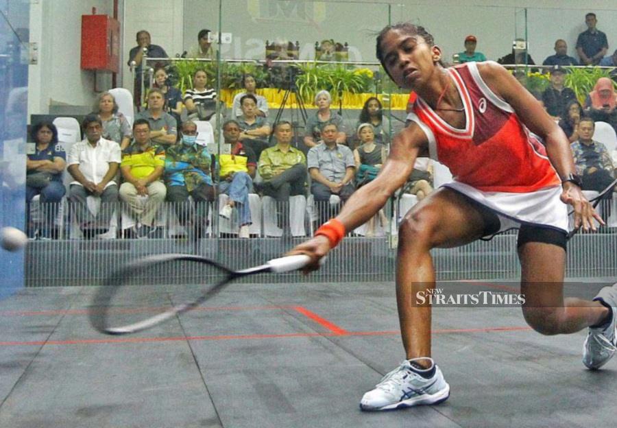National women's squash No. 1 S. Sivasangari's hopes of reaching her first ever semi-final in the platinum US$175,000 Hong Kong Open were dashed by fourth seed Nele Gilis of Belgium. - NSTP file pic