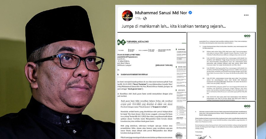Kedah menteri besar Datuk Seri Muhammad Sanusi Md Nor has taken to Facebook to respond to prime minister Datuk Seri Anwar Ibrahim’s legal action against him. - Pic credit Facebook Muhammad Sanusi Md Nor 