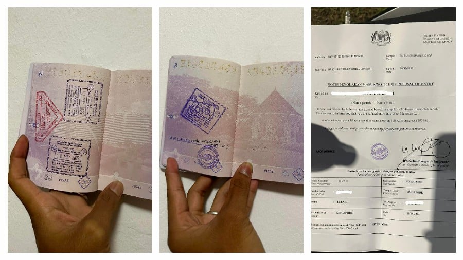 A Singaporean couple who had questioned the way an Immigration officer stamped their passports upon entering Malaysia, ended up being banned from entering the country for six months. - Pic credit Facebook/Abdul Qayyum Rahim