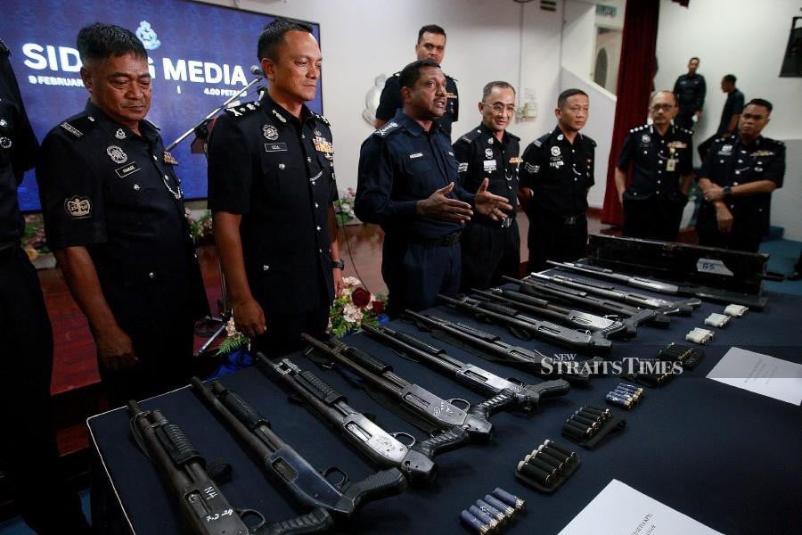Commenting on the raid that was conducted in Sabak Bernam and Kuala Selangor, Selangor Police Chief Datuk Hussein Omar Khan said the company is a repeated offender as it has previously breached the same offences under firearms licensing laws. NSTP/FAIZ ANUAR 