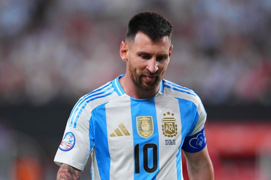 Lionel Messi of Argentina looks on during the CONMEBOL Copa America 2024 match between Chile and Argentina at MetLife Stadium on June 25, 2024 in East Rutherford, New Jersey. AFP PIC