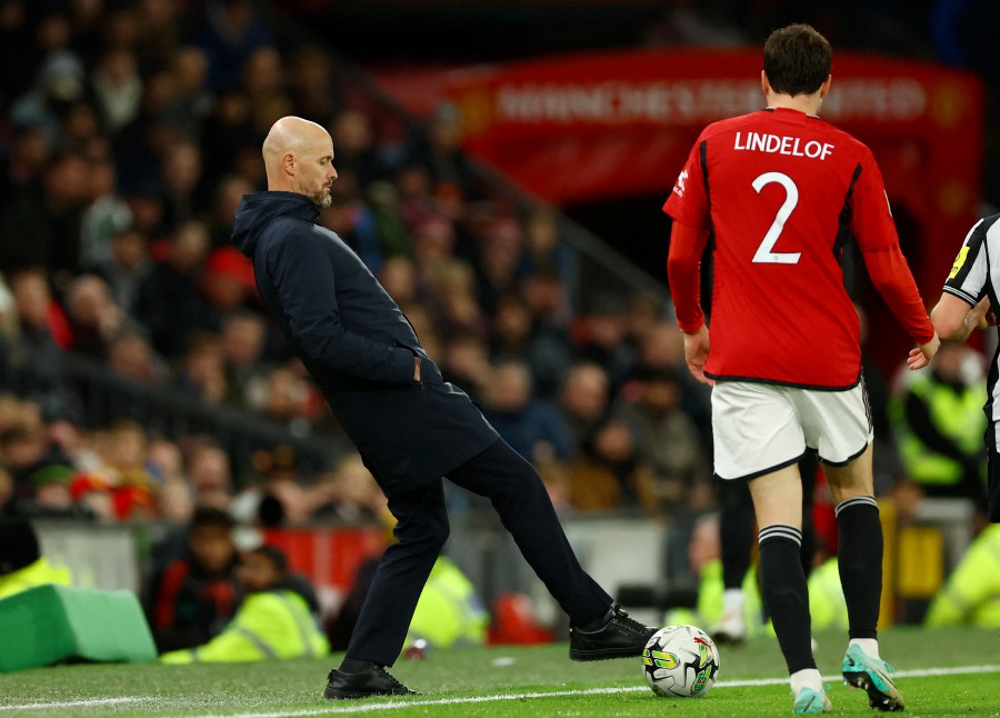 Manchester United manager Erik ten Hag during the match. REUTERS PIC
