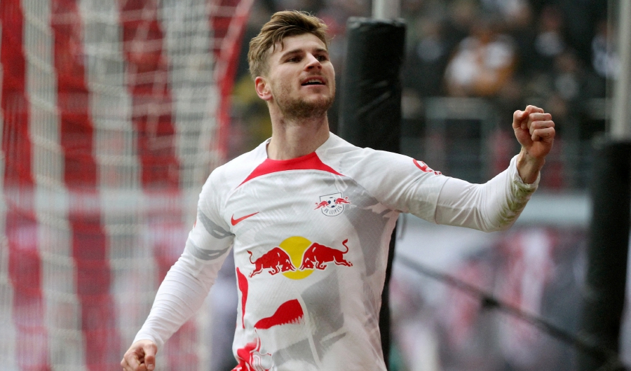 RB Leipzig's Timo Werner celebrates scoring their first goal. - REUTERS pic