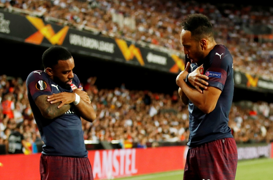 Image result for aubameyang and lacazette