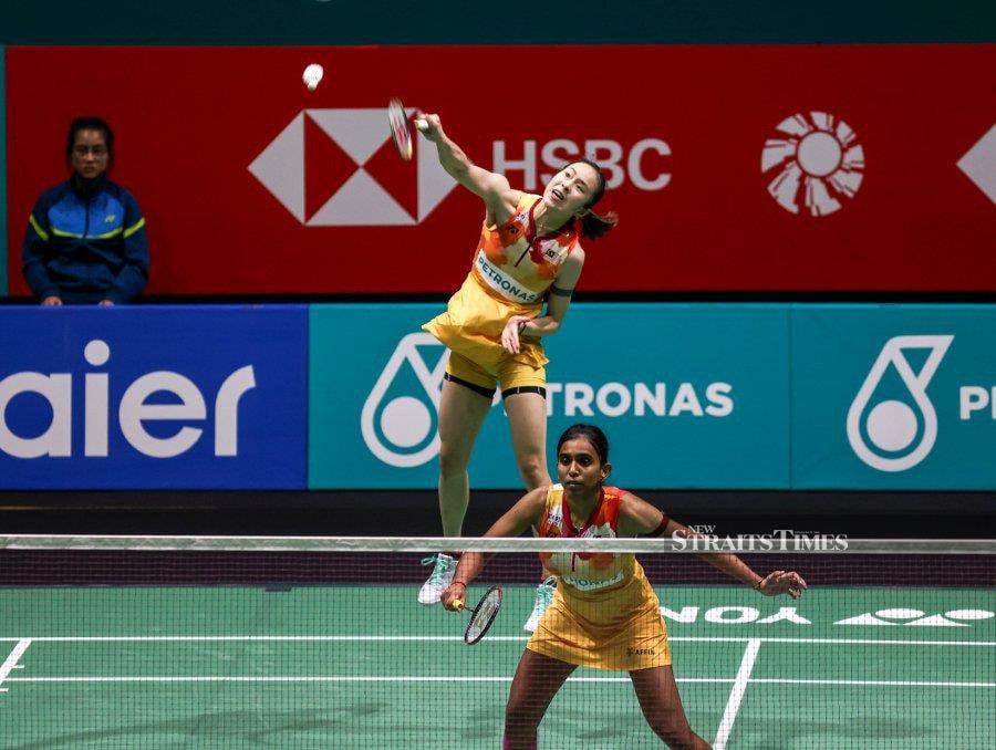 Women's doubles shuttler M. Thinaah believes she and Pearly Tan will eventually return to their best after enduring a challenging start to their 2024 campaign. - NSTP/ASWADI ALIAS