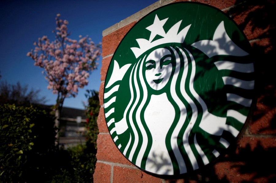 A Starbucks logo on a store in Los Angeles, California, March 10, 2015. REUTERS file photo/Lucy Nicholson