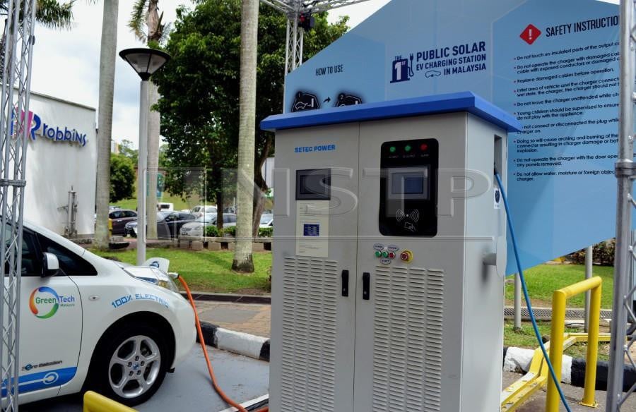 PLUS launches country's first solar EV charging station New Straits