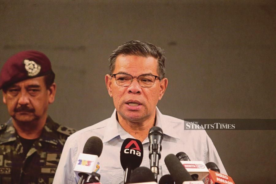 Home Affairs Minister Datuk Seri Saifuddin Nasution Ismail has warned the public not to link the attack on the Ulu Tiram police station to any religion. - NSTP/NUR AISYAH MAZALAN