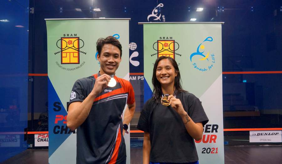 Ivan Yuen and Rachel Arnold celebrating their wins at the SRAM PSA 7. - PIC COURTESY OF SRAM