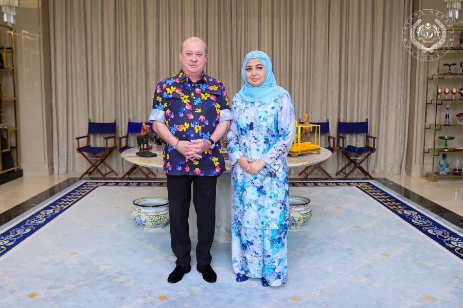 His Majesty Sultan Ibrahim, King of Malaysia and Her Majesty Raja Zarith Sofiah, Queen of Malaysia attended the Istana Johor Aidilfitri Open House held at Istana Besar here today. - Pic courtesy from Sultan Ibrahim Sultan Iskandar Facebook
