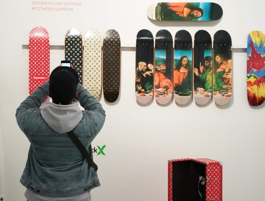 SUPREME X LOUIS VUITTON Skate Board Deck Art for Sale in