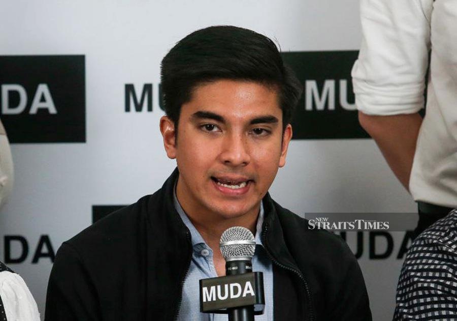 Muda President, Syed Saddiq Syed Abd Rahman, stated that this endeavor is necessary as their party is not part of any state government. - NSTP file pic