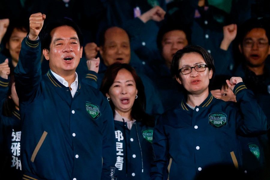 Taiwan President-elect Lai Ching-te, of Democratic Progressive Party's (DPP) and his running mate Hsiao Bi-khim attend a rally following the victory in the presidential elections, in Taipei, Taiwan. - Reuters pic