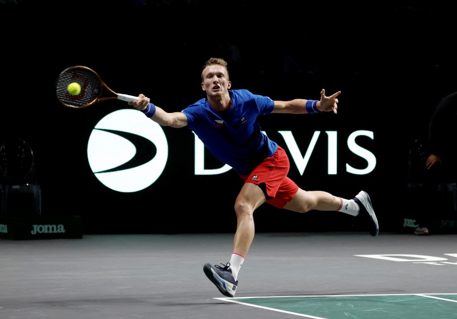 Tennis - Davis Cup - Czech Republic's Jiri Lehecka in action during his quarter final match against Australia's Alex de Minaur. - Reuters pic