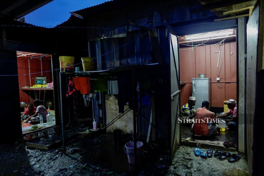 (File pic) Crowded, cramped and unhygienic living conditions have contributed to the spike in new Covid-19 clusters among migrant workers. -NSTP/AIZUDDIN SAAD