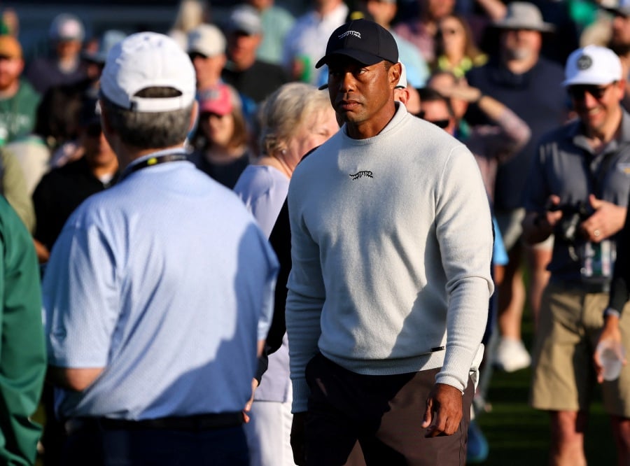 Augusta National Golf Club, Augusta, Georgia, United States - April 8, 2024 Tiger Woods of the U.S. on the putting green before a practice round. - ReuterS pic