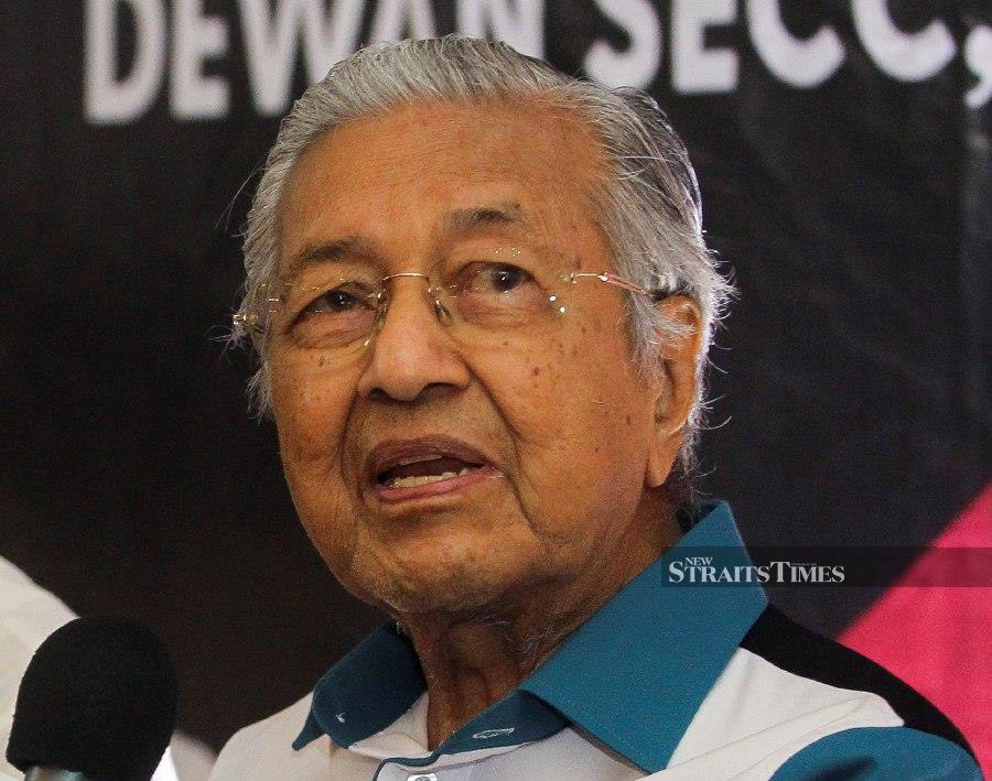 GTA chairman Tun Dr Mahathir Mohamad said the coalition will uphold the supremacy of the federal constitution and separation of powers between the legislative, executive and judiciary for the non-Malays. - NSTP/ AZRUL EDHAM