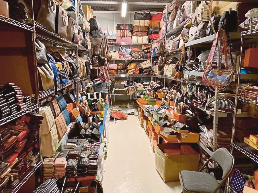 One of the storage units seized by authorities and allegedly controlled by Adama Sow. Sow and Abdulai Jalloh were charged with trafficking in counterfeit goods by federal prosecutors. (Photo by Handout / US Attorney's Office Southern District of New York / AFP) 