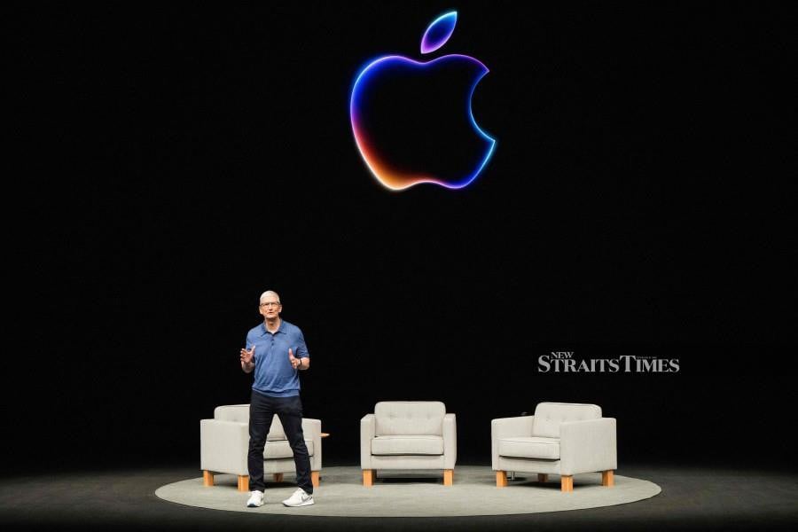 Apple CEO Tim Cook speaks during Apple's annual Worldwide Developers Conference (WDC) in Cupertino, California. AFP pic.