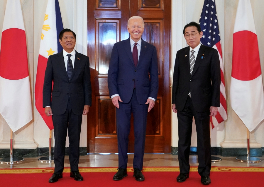 U.S. President Joe Biden hosts Philippines President Ferdinand Marcos Jr. and Japan Prime Minister Fumio Kishida for a trilateral summit at the White House in Washington, U.S. (REUTERS/Kevin Lamarque)
