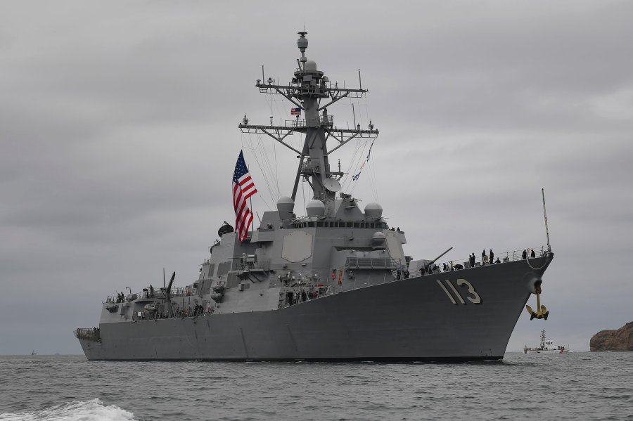 The U.S. Navy said the destroyer USS John Finn transited through a corridor in the Taiwan Strait that was “beyond the territorial sea of any coastal state.” - Pic credit Facebook/USS John Finn DDG 113