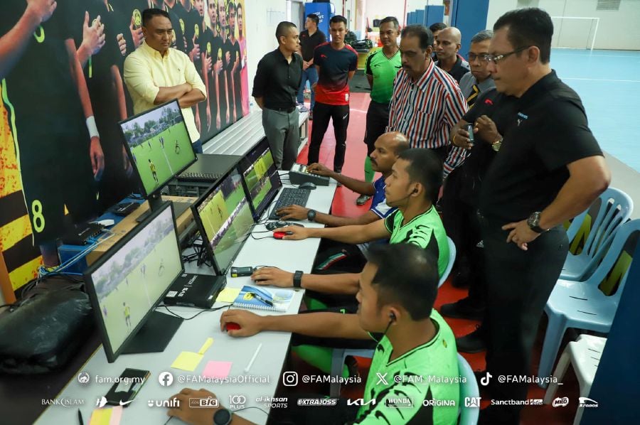  In efforts to implement the Video Assistant Referee (VAR) technology in the Malaysian Football League (MFL), twenty local referees are undergoing training under Phase Three of the Video Assistant Referee (VAR) technology from November 20 to December 4. - Pic courtesy of FAM