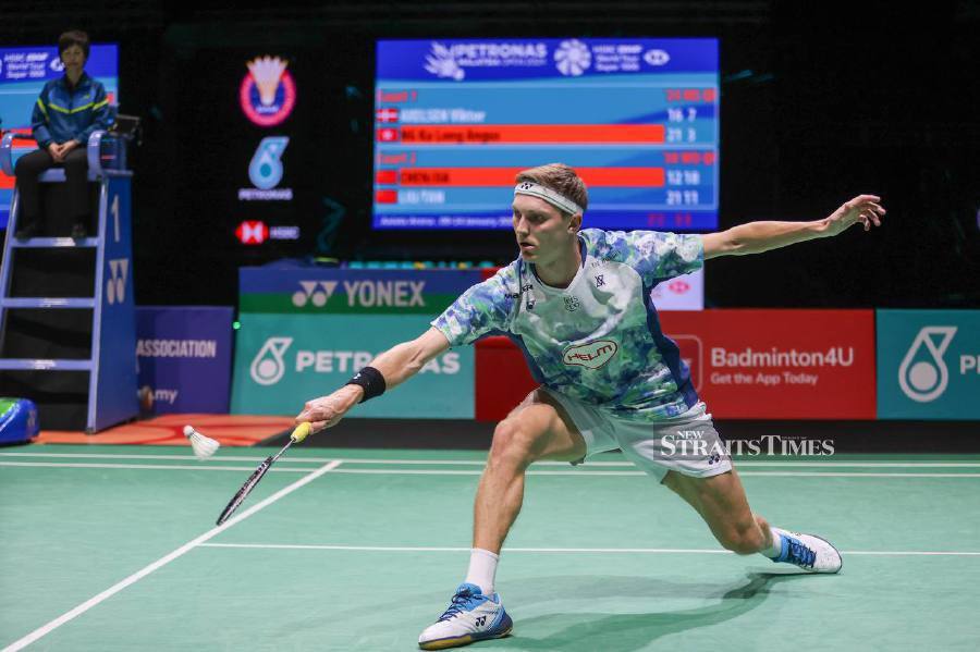 World No. 1 Viktor Axelsen admitted he is braced for a "difficult" battle against a "very strong" Malaysia in Group D of the Thomas Cup Finals which begin on Saturday in Chengdu, China. - NSTP/ASWADI ALIAS