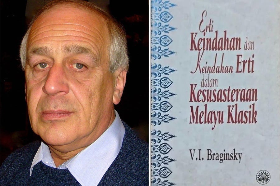 Vladimir Braginsky (left), among Braginsky’s work in Malay literature. - Pic courtesy of writer