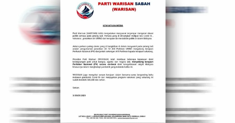 Mohamaddin S Departure Is Unacceptable Says Warisan Leader