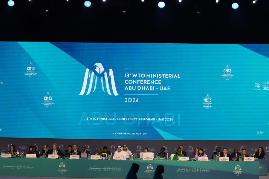 Delegates attend the 13th World Trade Organisation Ministerial Conference in Abu Dhabi. The world's trade ministers gathered in the UAE on February 26 for a high-level WTO meeting with no clear prospects for breakthroughs, amid geopolitical tensions and disagreements. - AFP pic