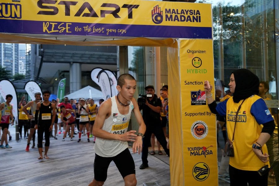 Soh Wai Ching in action during today’s Naza Tower Run in Kuala Lumpur. - Courtesy pic 